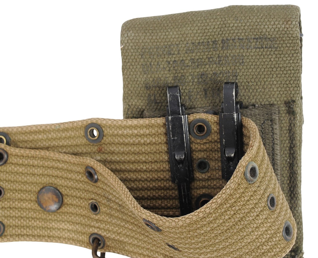US Military WWII Soldiers Complete Field Belt Lot of 7(D3M) - 12