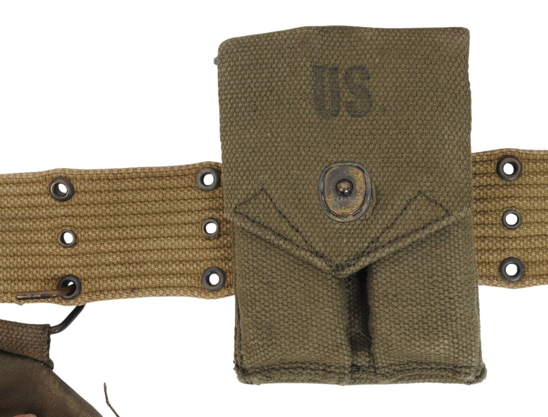US Military WWII Soldiers Complete Field Belt Lot of 7(D3M) - 4