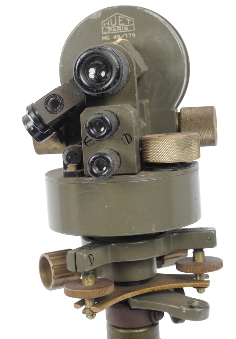 *German WWII Huet Paris MG 49/179 Field Surveyor Scope and Tripod Set (C3T) - 2