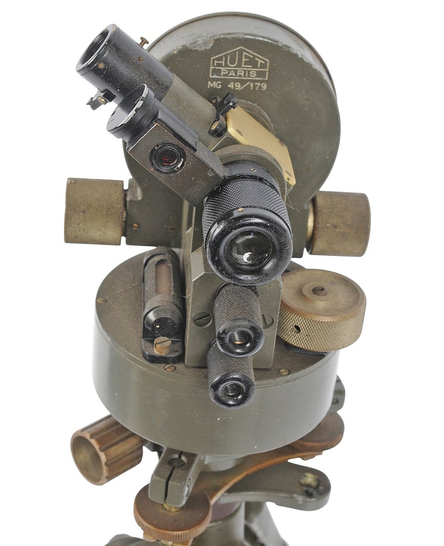 *German WWII Huet Paris MG 49/179 Field Surveyor Scope and Tripod Set (C3T) - 8