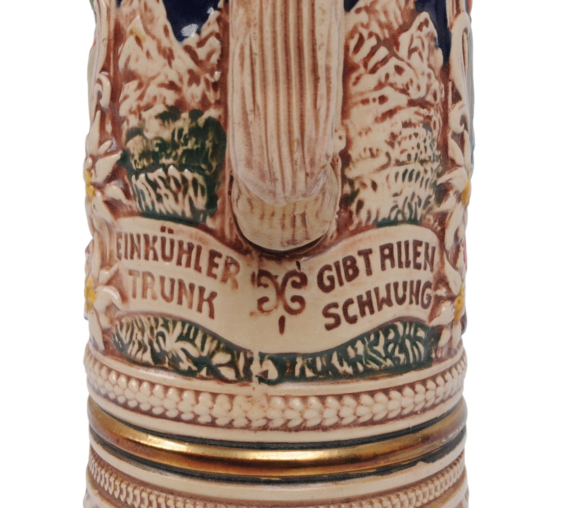 German Pewter 1 Liter Beer Stein and Music Box Commemorative for Painter David Bryan Cole (EDN) - 11