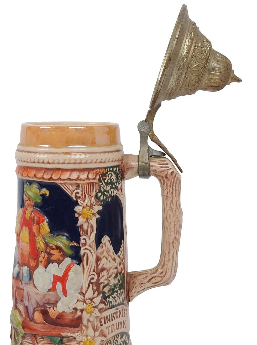 German Pewter 1 Liter Beer Stein and Music Box Commemorative for Painter David Bryan Cole (EDN) - 4