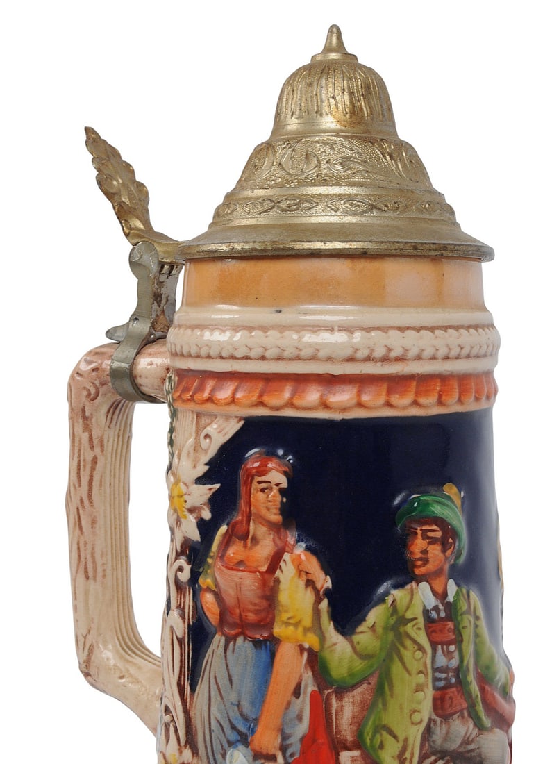 German Pewter 1 Liter Beer Stein and Music Box Commemorative for Painter David Bryan Cole (EDN) - 8