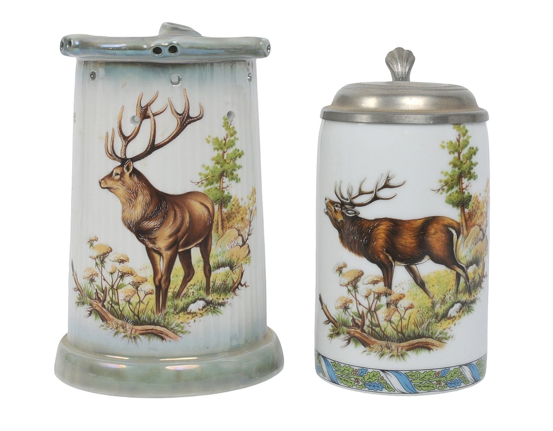 German Kuhr Muhlried and Schedel Bavaria 1 Liter / 1/2 Liter Beer Stein Lot of 2(EDN) (1 of 15)