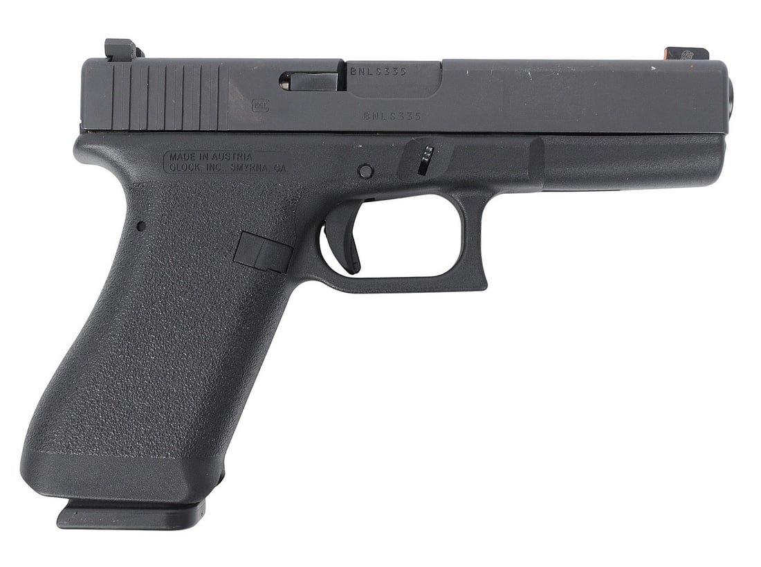 Glock Gen 1 "Style" P80 Classic 9mm Semi Auto Pistol FFL BNLS335 (EDN1): A Glock Gen 1 "Style" P80 Classic 9mm Semi Auto Pistol in good to very good condition with a bright and defined bore. The action appears to function properly with minor wear to the original finish.