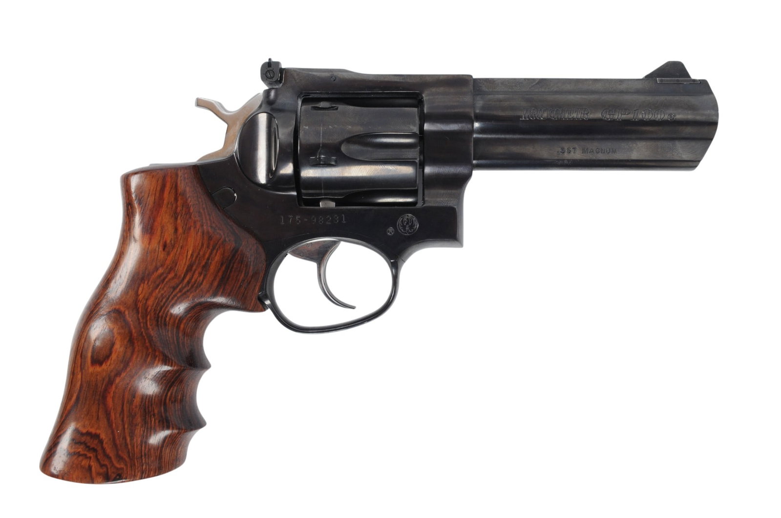 Ruger GP100 357 Mag Double Action Revolver FFL 175-98231(A2R1): A Ruger GP100 357 Mag Double Action Revolver in good to very good condition with a bright and defined bore. The action appears to function properly with minor wear to the original finish and sports a 