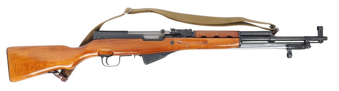 Chinese Norinco SKS 7.62x39mm Semi Auto Rifle FFL A23080527 (D3M1): A Chinese Norinco SKS 7.62x39mm Semi Auto Rifle in good to very good condition with a bright and defined bore that needs light cleaning. The action appears to function properly with minor wear to the 