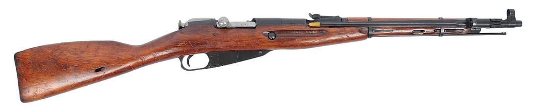 Russian WWII M44 Izhevsk 7.62x54MM Bolt Action Carbine FFL OA3159(D3M1): A Russian WWII M44 Izhevsk 7.62x54MM Bolt Action Carbine in good to very good condition with a bright and defined bore. The action appears to function properly with minor wear to the original finish.
