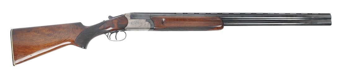 Spanish Sarriugarte 12 Ga. Engraved Over/Under Shotgun - FFL # 80936 (A1): An early high-quality Spanish Sarriugarte 12 Ga. Engraved Over/Under Shotgun in very good condition with 2¾" chambers. Checkered walnut pistol grip stock with 14" LOP. Single non-select trigger, 