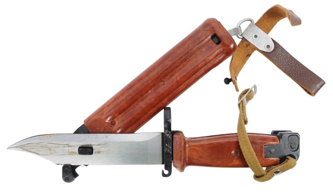 Russian Izhevsk Type 2 Bayonet (RBX): A Russian Izhevsk Type 2 Bayonet that is in very good condition with very nice markings and a very good condition scabbard.