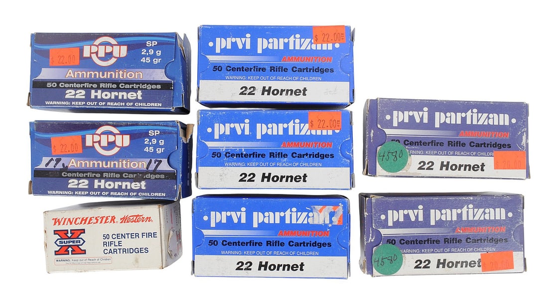 PPU and Winchester 22 Hornet Lot of 400 Rds. (TS) - 2