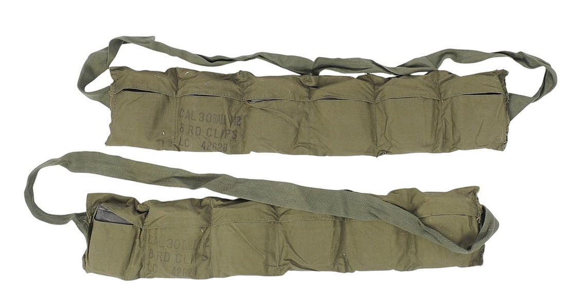 Surplus Bandolier 30-06 on Enblock Clips Lot of 96 Rds. (R3M): A Surplus Bandolier 30-06 on Enblock Clips Lot of 96 Rds. in good to very good condition.