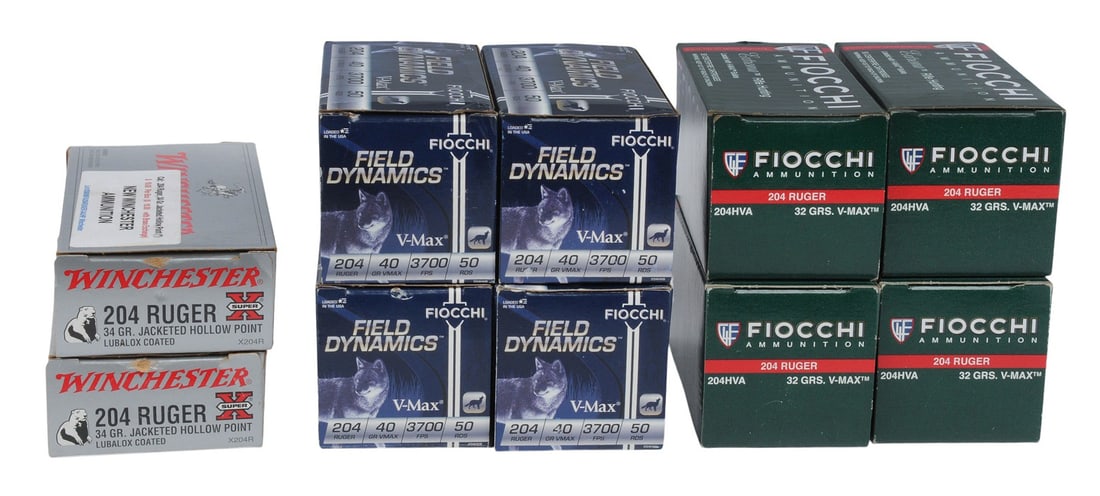 Winchester and Fiocchi 204 Ruger Lot of 440 Rds. (TS) - 2