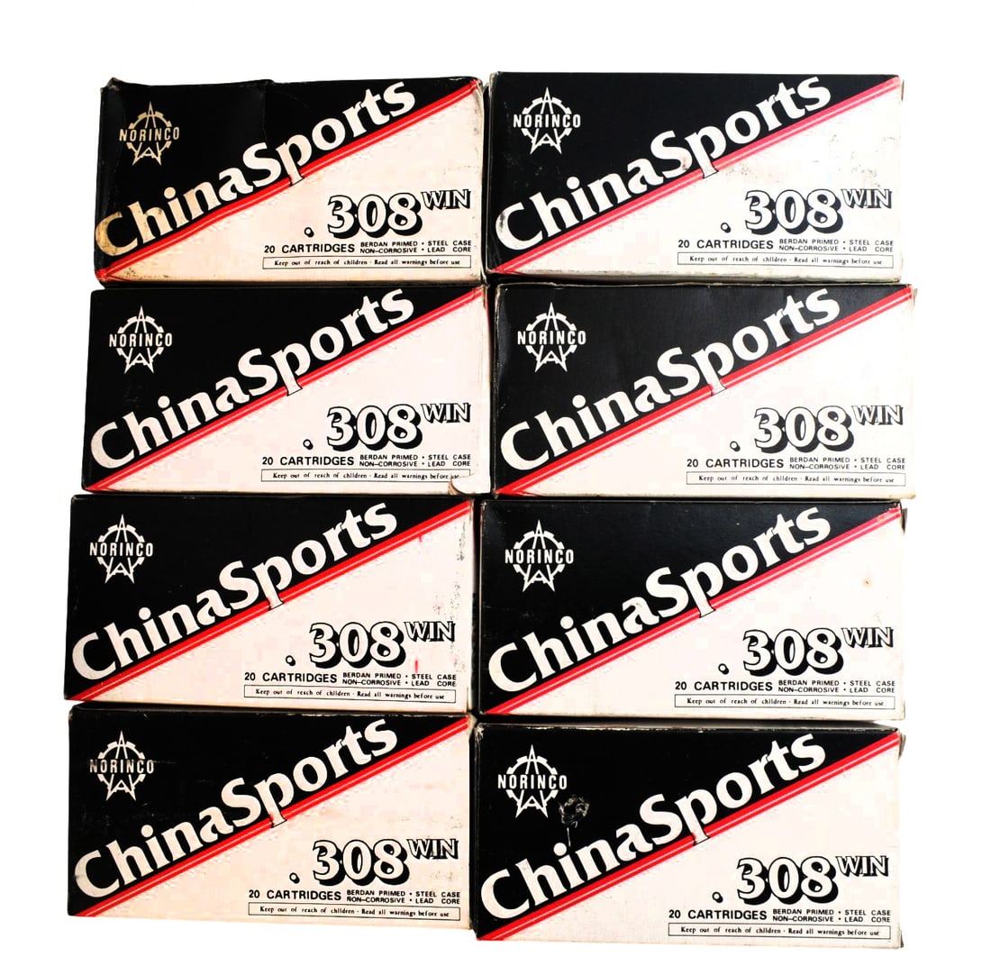 Chinasport 308 Win. Lot of 160 Rds. (JGD): A Chinasport 308 Win. Lot of 160 Rds. in good to very good condition.