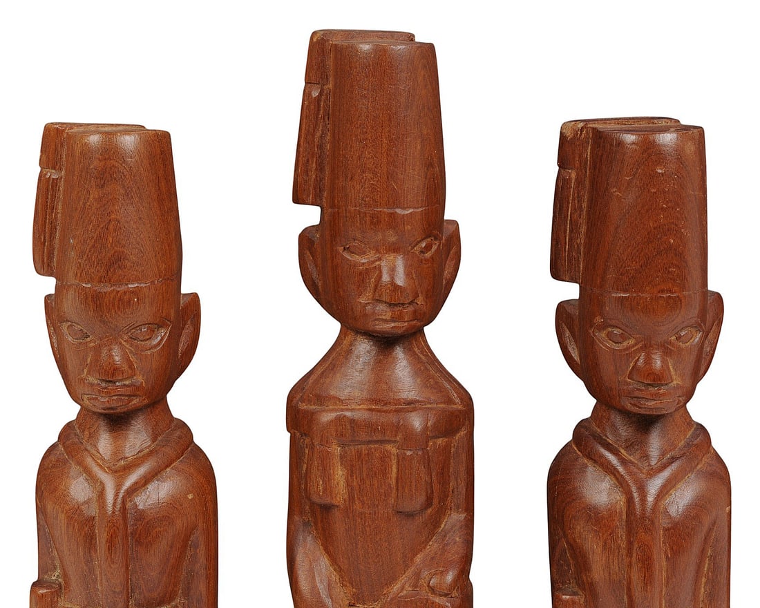 Vintage African Wooden Tribal Warrior Effigies Lot of 3 (S2M) - 2