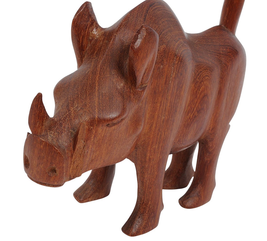 Vintage African Warthog Tusk and Effigy Set of 3(S2M) - 7