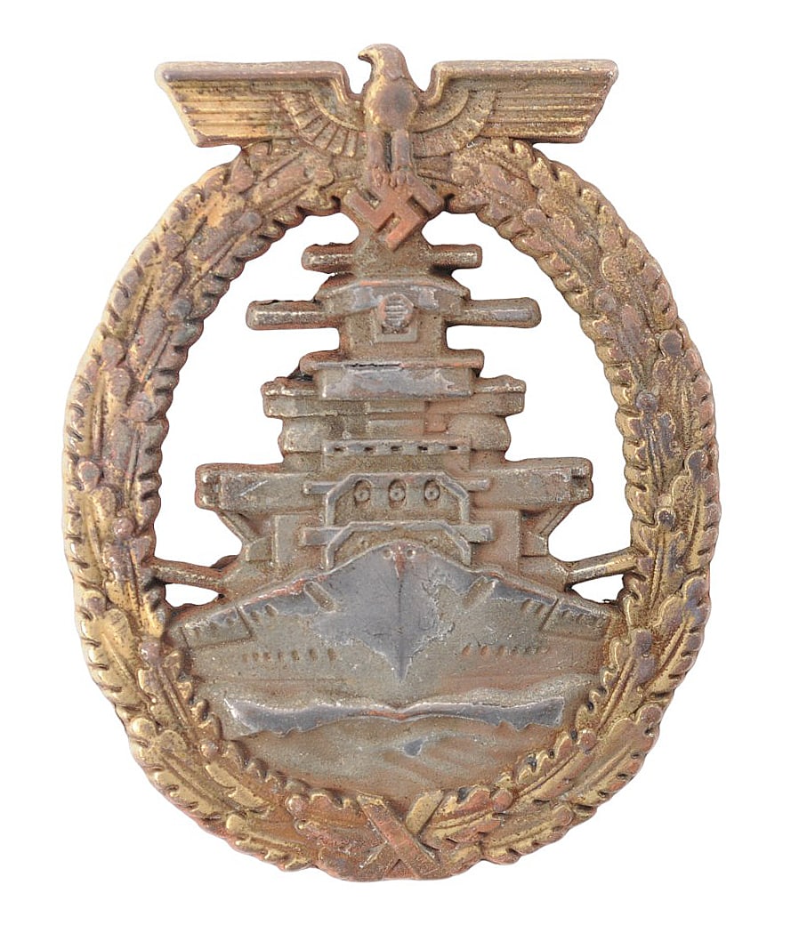 *German WWII High Seas Fleet Badge (A): A *German WWII High Seas Fleet Badge in good to very good condition with minor cosmetic wear to the exterior finish.