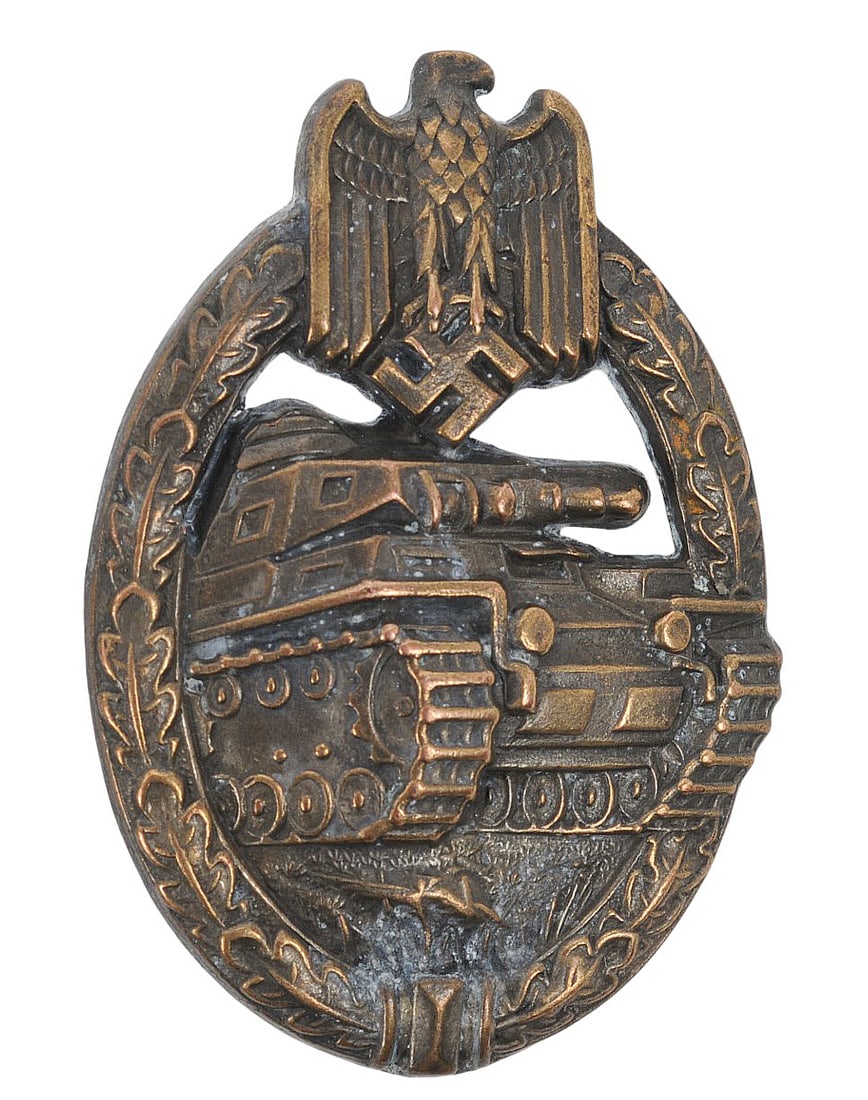 *German WWII Wehrmacht Panzer Assault Badge (APL): A *German WWII Wehrmacht Panzer Assault Badge in good to very good condition.