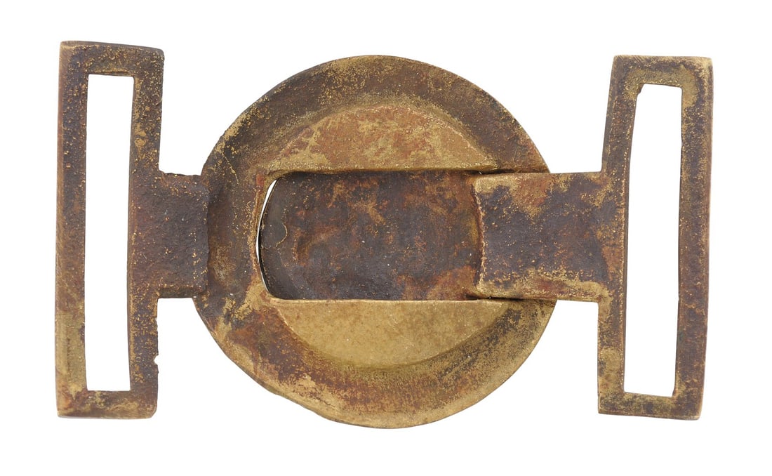Scarce Civil War Confederate "Virginia Style" Tongue & Wreath 2 Piece Belt Buckle (J6L) - 2