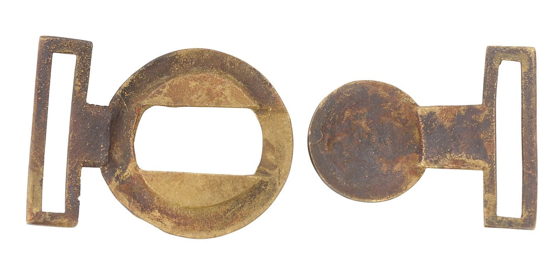 Scarce Civil War Confederate "Virginia Style" Tongue & Wreath 2 Piece Belt Buckle (J6L) - 3