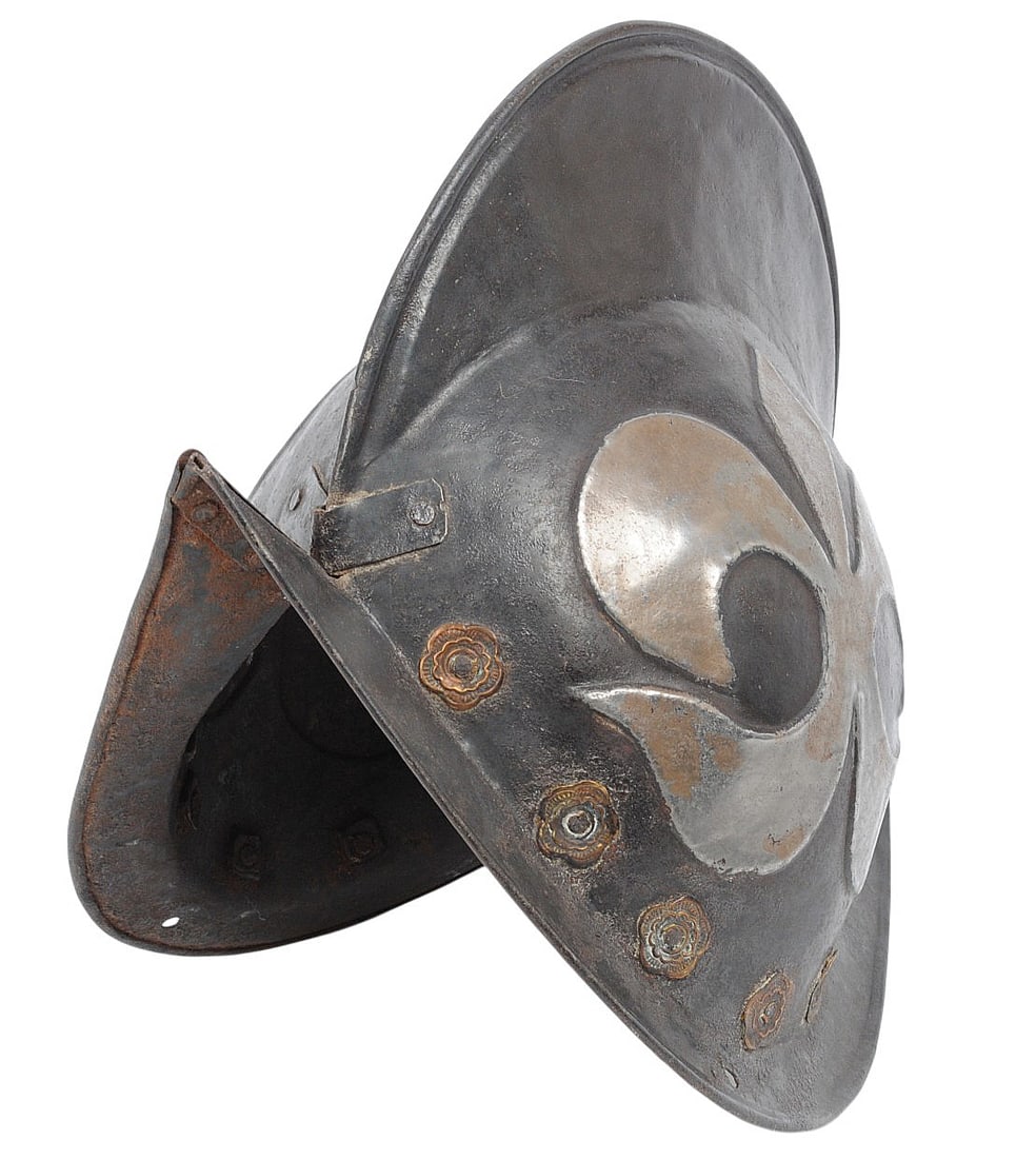 Embossed Fleur De Lis 17th Century Conquistador Morion Helmet (TAF) (1 of 11)