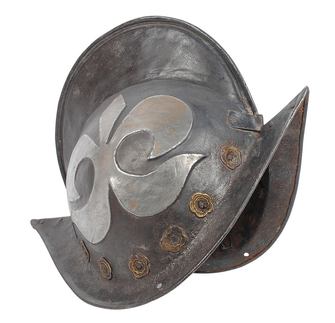 Embossed Fleur De Lis 17th Century German Munich Guard Morion Helmet (TAF) - 3