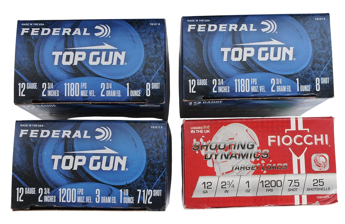 Federal and Fiocchi 12 Ga. Box Lot of 100 Shells (J2L) - 2