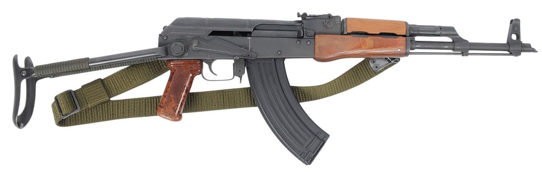 Century / Cugir Romanian WASR-10/63 7.62x39mm Under Folding Semi Auto Rifle FFL 1971DG2097 (S3D1): A Century Arms / Cugir Romanian WASR-10/63 7.62x39mm Under Folding Semi Auto Rifle in good to very good condition with a bright and defined bore. The action appears to function properly with minor wea