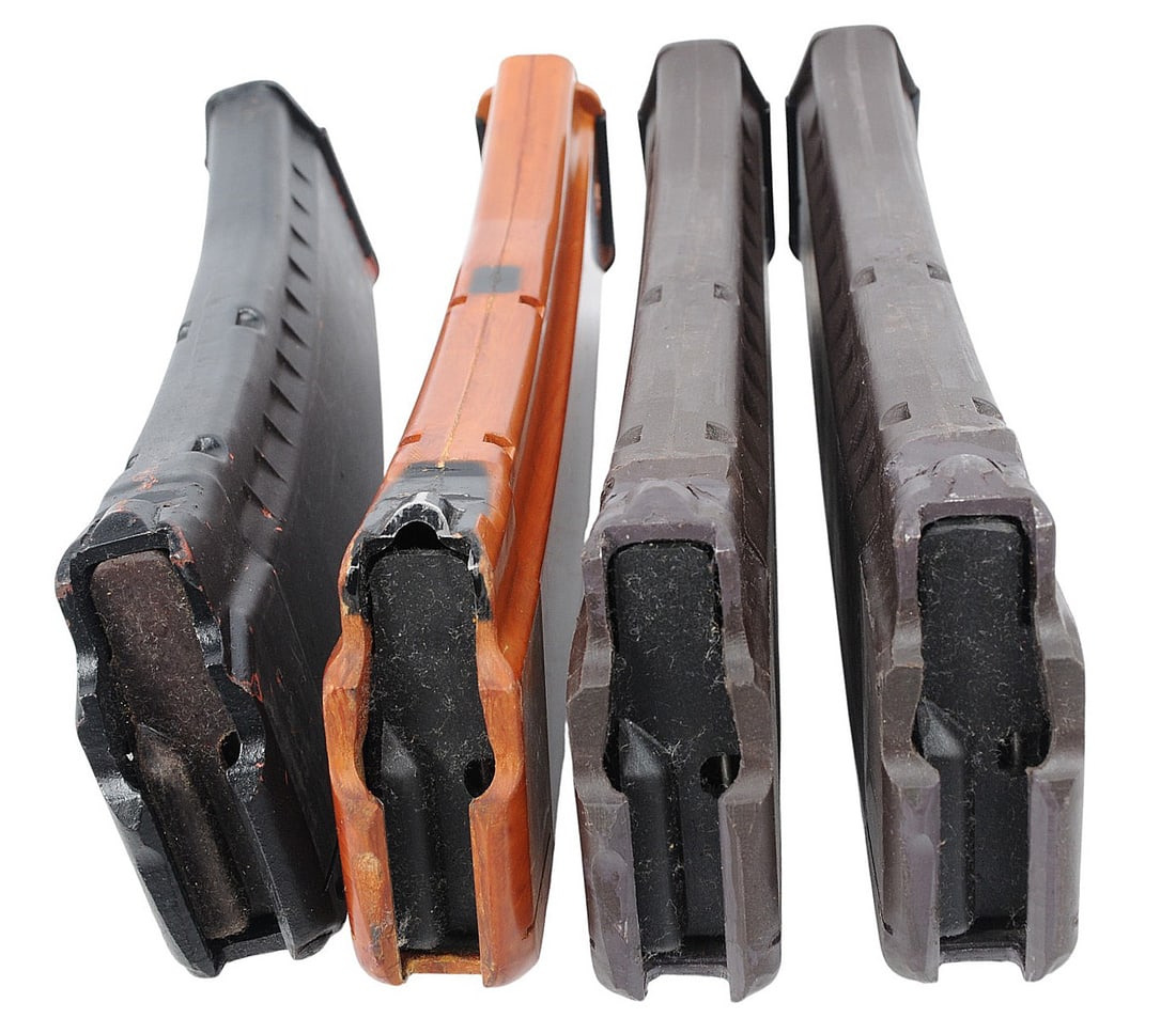 Bulgarian "Circle 10" / East German Polymer and Bakelite AK74 5.45x39mm 30 Rd. Mag Lot of 4 (S3D) - 3