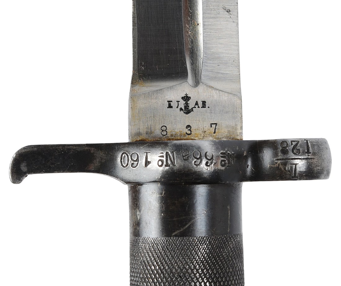 Swedish Military WWI-II era All-Steel M1896 Mauser Rifle Bayonet (A) - 2