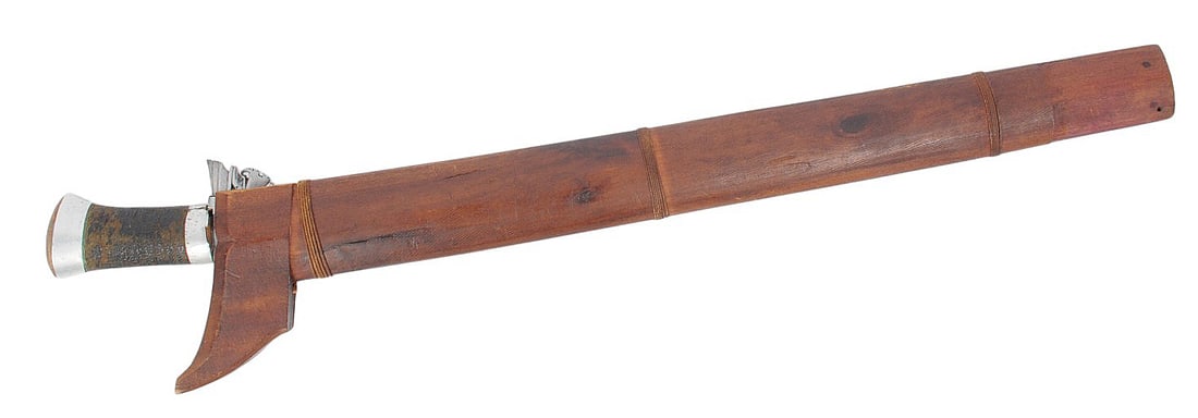 Antique Malay or Moro Kriss-style Sundang Sword and Scabbard (CPD) - 7