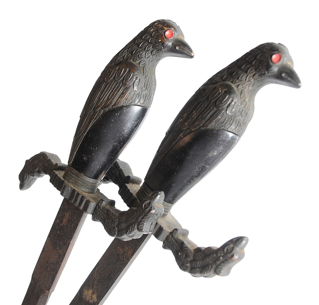 Vintage Pair of Early 20th Century European "Raven Head" Sparring Swords(HKR) - 3