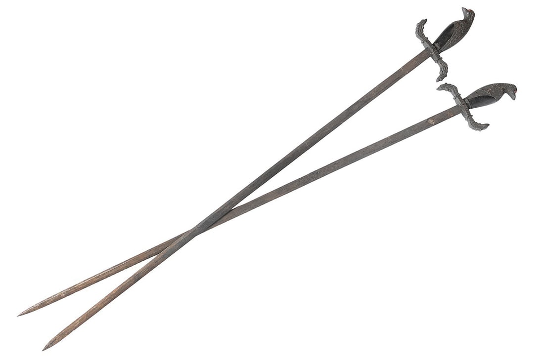 Vintage Pair of Early 20th Century European "Raven Head" Sparring Swords(HKR) - 5