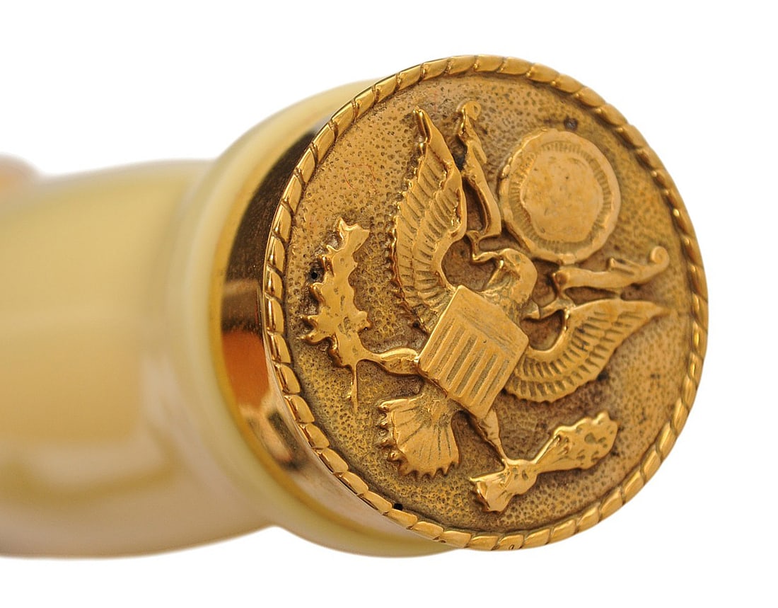Cased Gold Color Plated Official V-J Day Commemorative Ka-Bar Fighting Knife(RDL) - 7