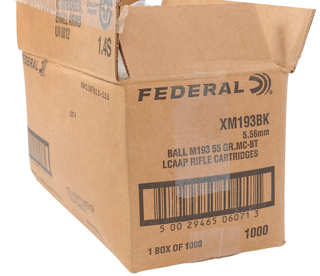 Federal XM193 5.56mm Box Lot of 1000 rds. (S6J) - 2