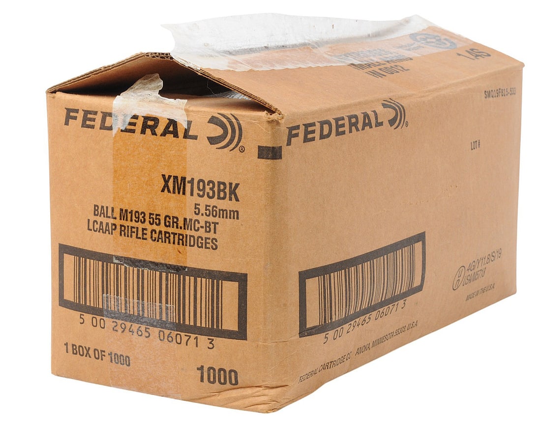 Federal XM193 5.56mm Box Lot of 1000 rds. (S6J) - 3