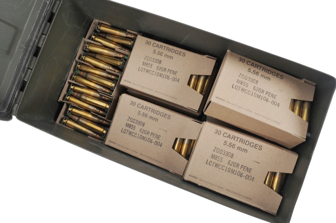 Surplus M855 Green Tip 62Gr 5.56mm Ammo Can Lot of 690 Rds. (S6J) (1 of 3)