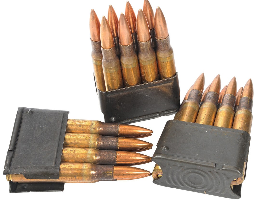 US/Greek 30-06 150gr On M1 Enbloc Clips Ammo Lot of 352 (S6J) - 3