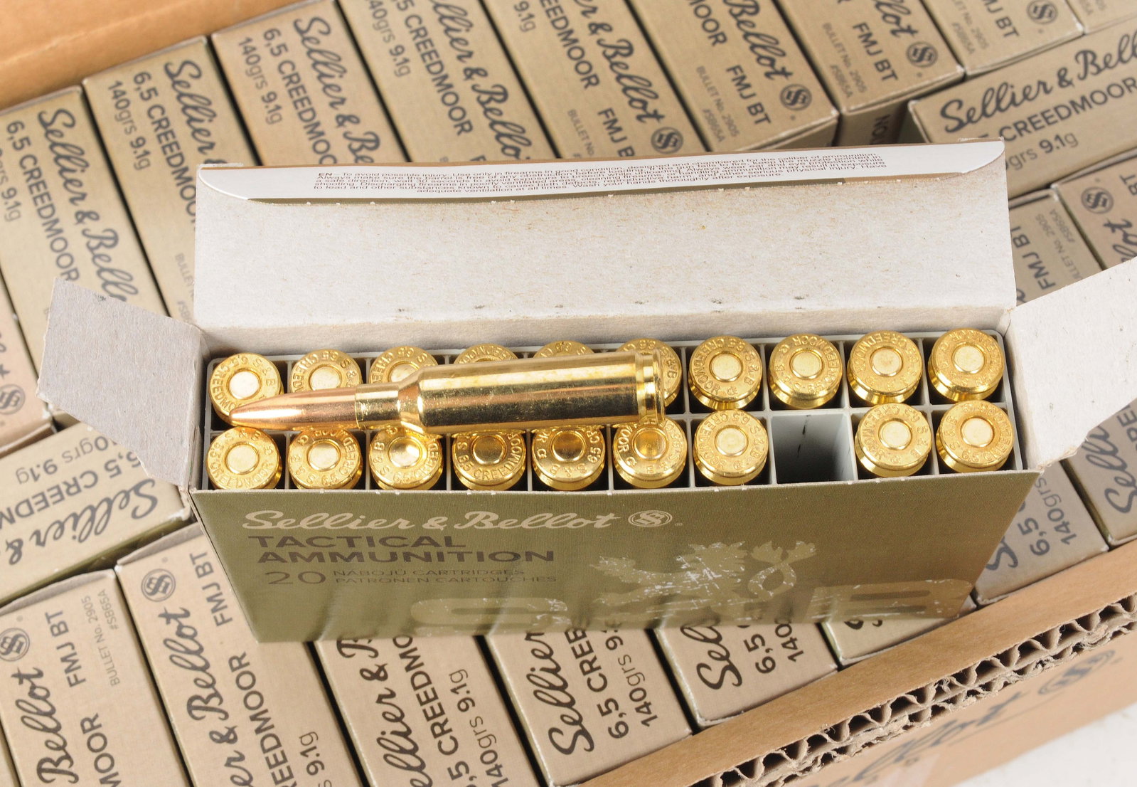 S&B 6.5 Creedmore 140gr FMJ-BT Ammo Lot of 500 Rounds (S6J) - 2