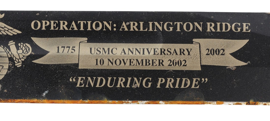 USMC Marked Operation Arlington Ridge Commemorative KA-BAR Fighting Knife (KTS) - 2