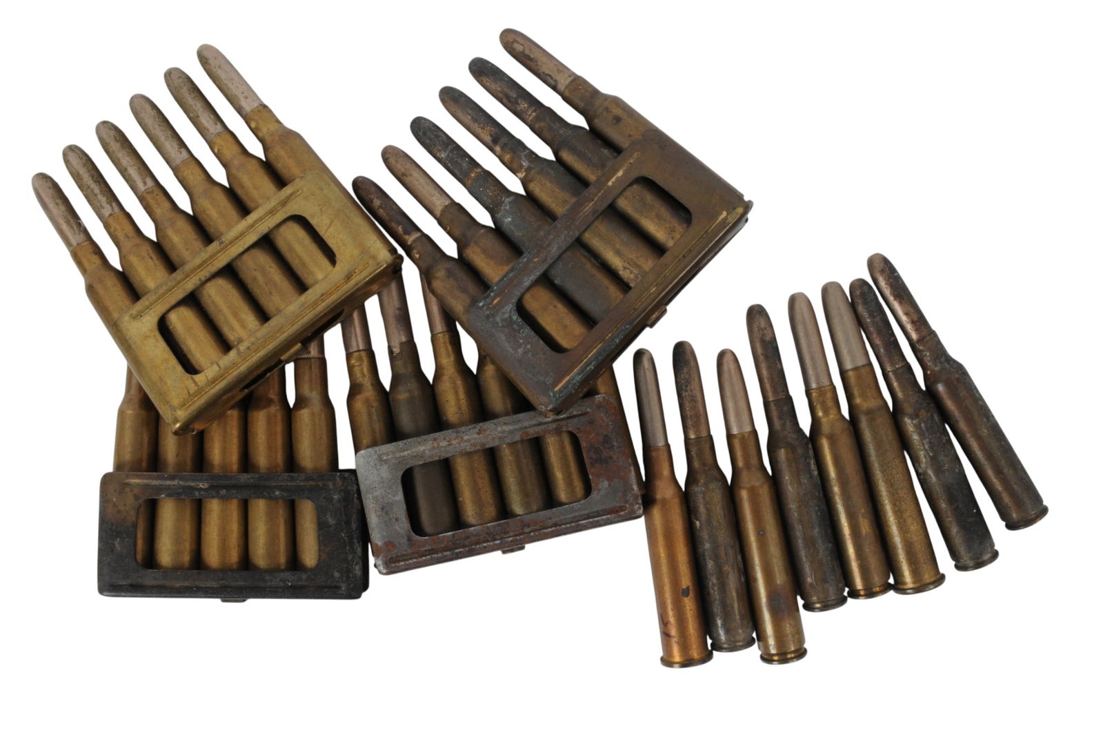 Italian 6.5 Carcano Ammunition Lot of 31 Rds. and 4 Stripper Clips (D3J) - 2