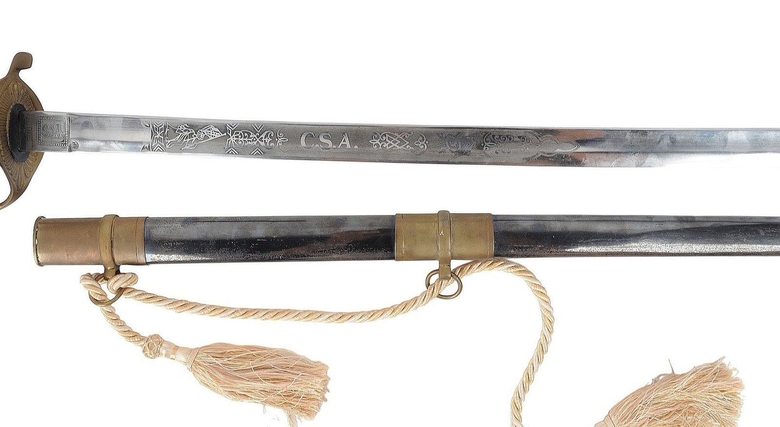 Indian Made Reproduction Confederate Field Officers Sword (K4J) - 15