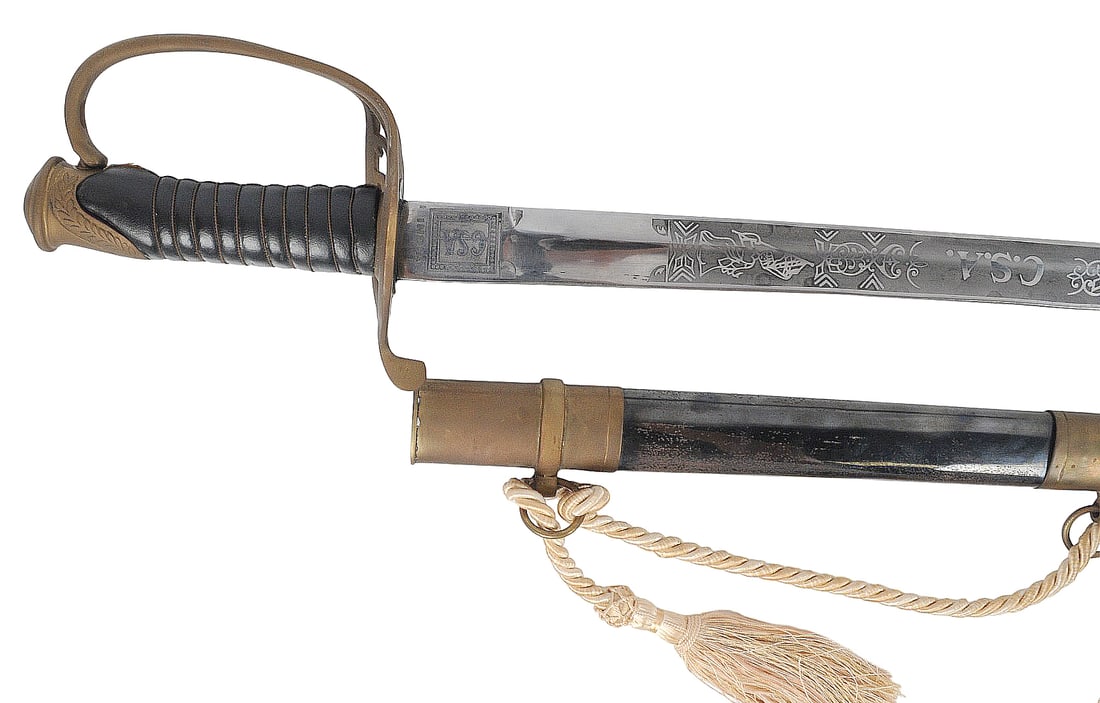 Indian Made Reproduction Confederate Field Officers Sword (K4J) - 7