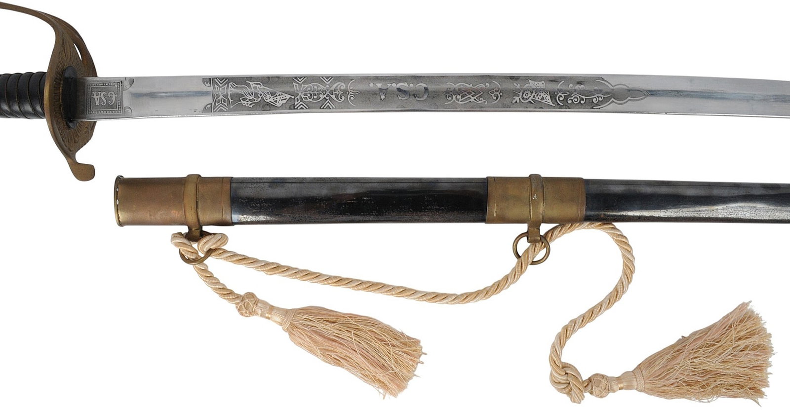 Indian Made Reproduction Confederate Field Officers Sword (K4J) - 8