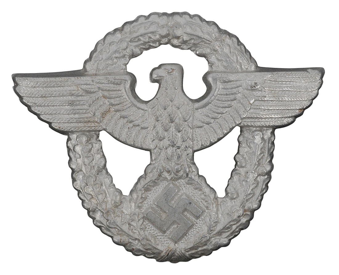 *US 1946 Dated Post War Occupied Commemoration Japan Tokyo Flag with *German WWII Police Badge (HKR) - 6