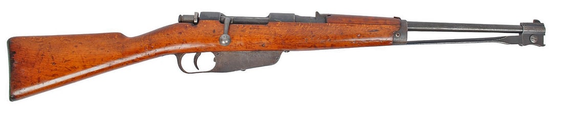 Italian WWII Model 1891 6.5mm Bolt Action Cavalry Carbine FFL SS1435 (A1): An Italian WWII Model 1891 6.5mm Bolt Action Cavalry Carbine in good condition with a bright and defined bore that needs light cleaning. The action appears to function properly with some wear to the o