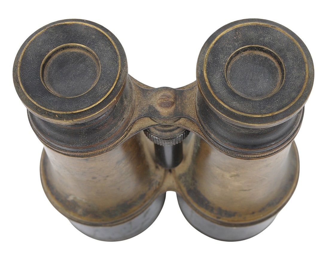 Antique Pre WWI Prussian Military Brass Field Binoculars (HKR) - 2
