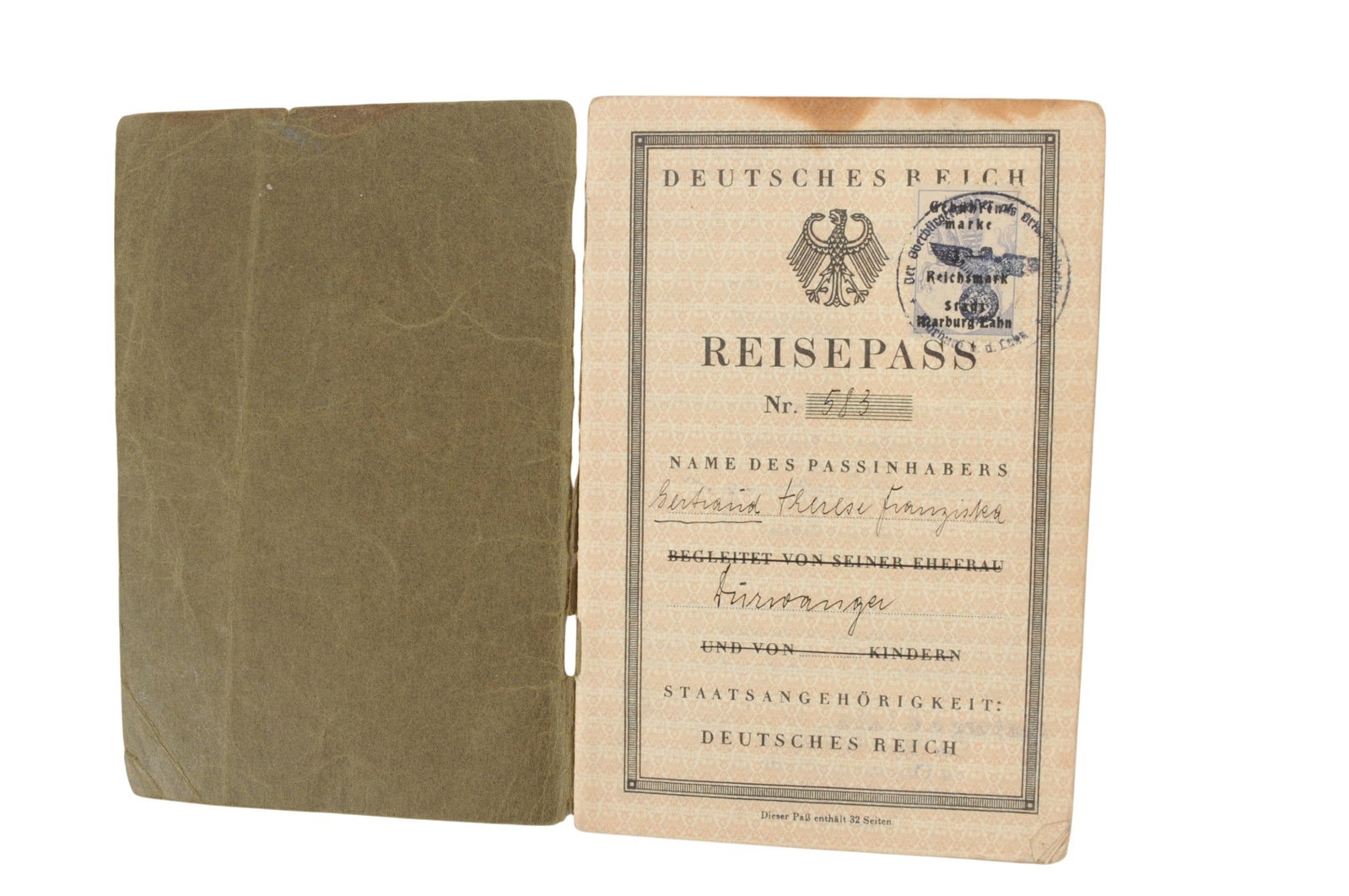 *German WWII Sold Buch, Reich pass, and Late War Propaganda Pamphlet Lot of 3 (C3T) - 8