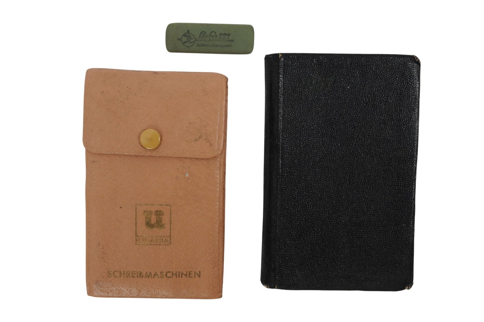 *German WWII Vintage Playing Card Set, Calendar Planning Book, and Eraser Lot of 3 (C3T): A *German WWII Vintage Playing Card Set, Calendar Planning Book, and Eraser Lot of 3 in good to very good condition.