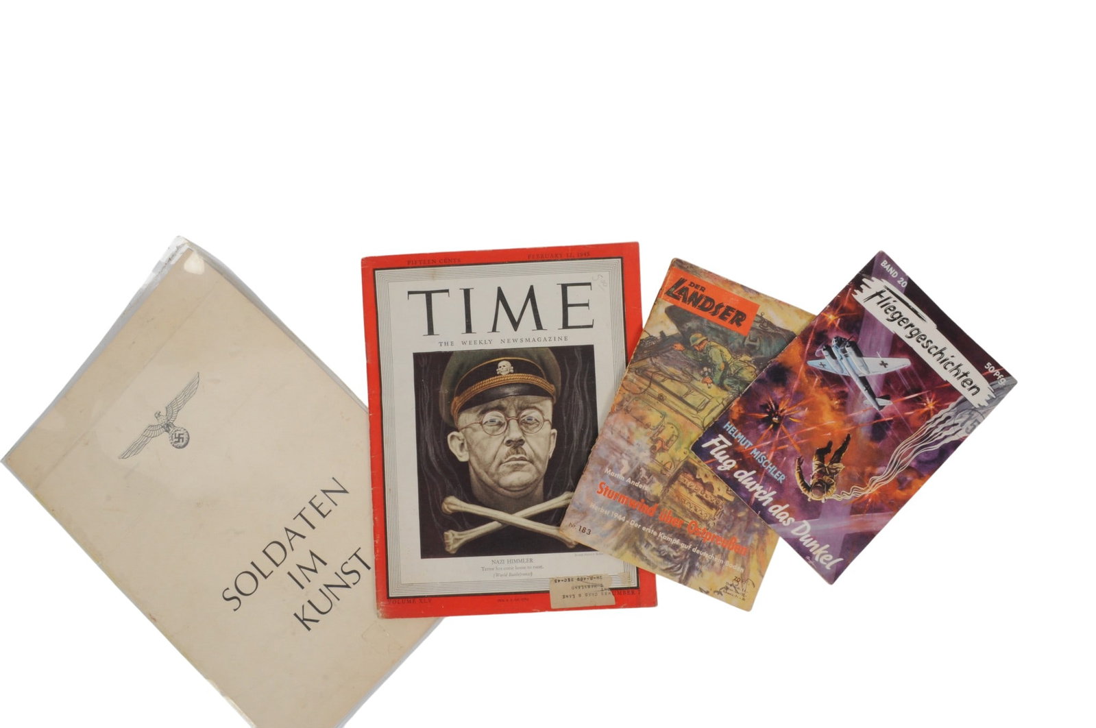 *German WWII Time Magazine and Comic Book Lot of 4 (C3T): A *German WWII Time Magazine and Comic Book Lot of 4 in good to very good condition.